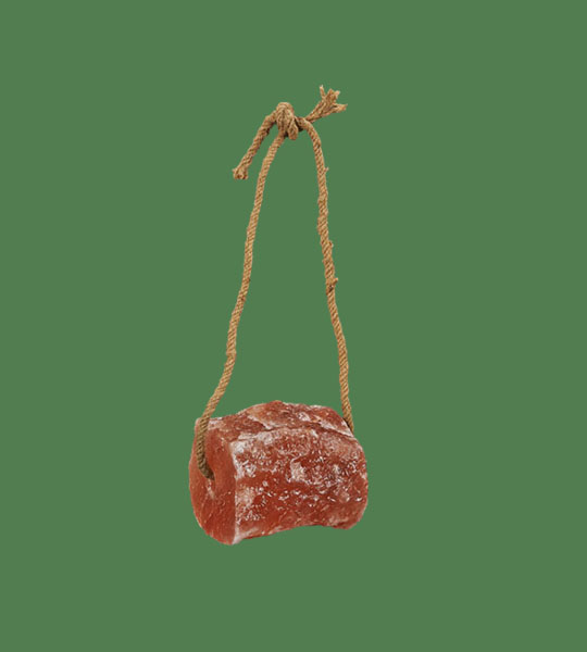 Himalayan Salt Horse lick on a rope mini (3.3-4.4lb)